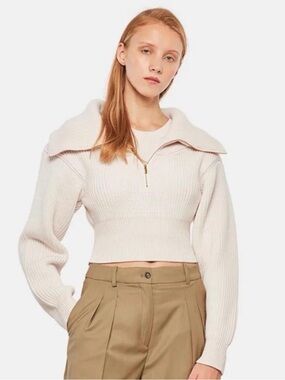 JACQUEMUS LE MAILLE RISOUL CROPPED WOOL SWEATER